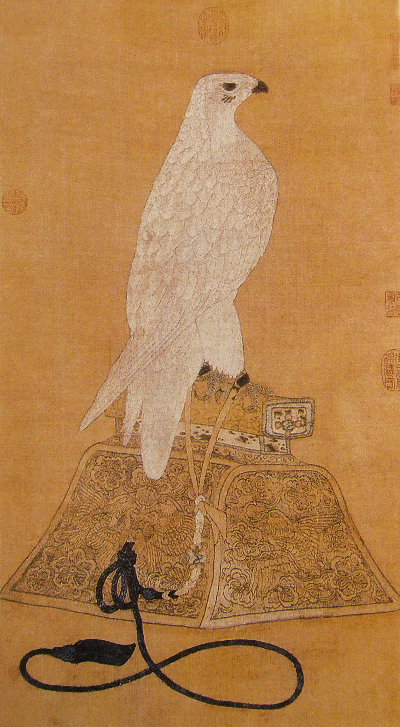 FIG. 21 White Eagle Song Dynasty Embroidery The eagle was used as part of the garment of warriors in the Tang Dynasty and often compared to a hero. It was quite popular in the Song Dynasty, Liao Dynasty, Jin Dynasty, and Yuan Dynasty. This embroidered article is now preserved in the Palace Museum, Taipei.